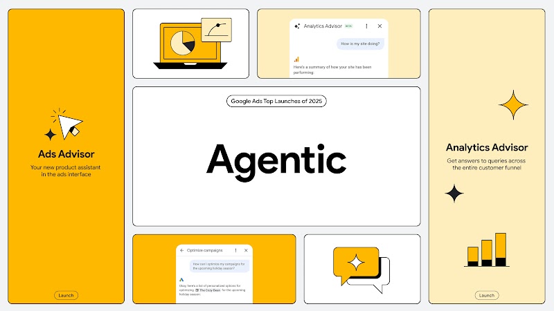 Graphic showing top agentic product launches from 2025