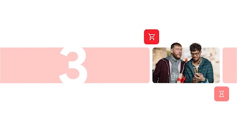 2024 Retail Guide, Part 3: Two men wearing outerwear carry wrapped gifts and shopping bags. They look at a mobile phone being held by the one on the right.