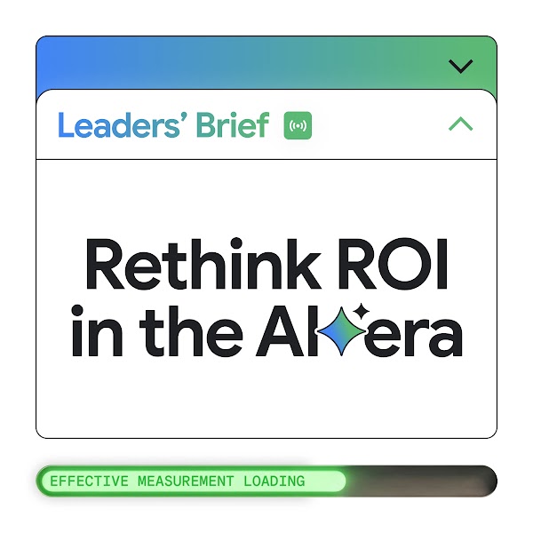 Event title 'Leaders' Brief: Rethink ROI in the AI era'.