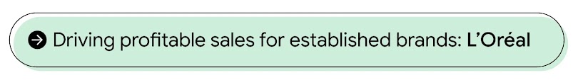 A header with an arrow pointing to the text ‘Driving profitable sales for established brands: L’Oréal’ demonstrates how using Performance Max for Marketplaces helps the brand connect with customers and boost ROAS through AI-powered ads.