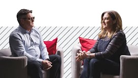 Photo of marketing guru Mark Ritson and Optus CMO Melissa Hopkins.