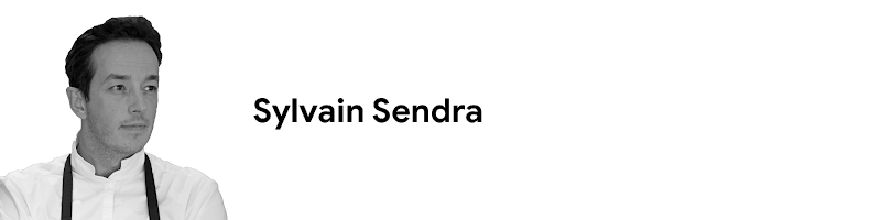 Portrait en noir et blanc de Sylvain Sendra, chef et propriétaire de Fleur de Pavé