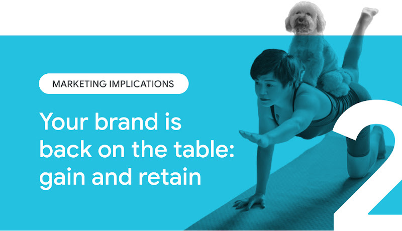 Marketing implications. Your brand is back on the table: gain and retain.