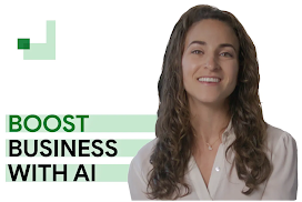 Boost business with AI. A smiling Barbara Piermont, ads privacy director of go-to-market strategy for Americas at Google, has long dark brown hair and wears a white, button-down top.