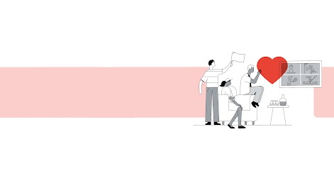 Três pessoas assistem a vários esportes pelo modo multiview pela TV conectada. Eles torcem e um deles segura uma bandeira. Na imagem, há um ícone de coração vermelho.