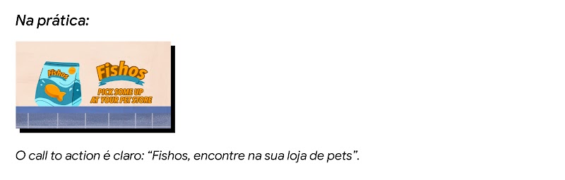 Uma embalagem de Fishos e o logo da marca com a mensagem: encontre na sua loja de pets.