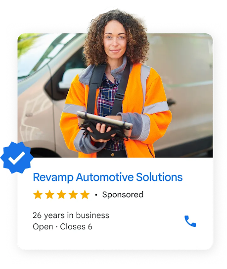 A local ad shows a claims adjuster holding a table while wearing an orange safety jacket.