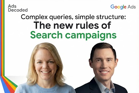 Podcast cover art for 'Ads Decoded'. The design features the title 'Ads Decoded' and the text 'Hosted by Ginny Marvin, Ads Product Liaison', accompanied by the multi-colored Google Ads logo.