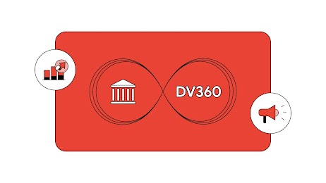 llustration eines Unendlichkeitssymbols, das ein Bank-Icon und DV360 verbindet. Es symbolisiert die die Mediakonsolidierung der Deutschen Bank mit YouTube und CTV.