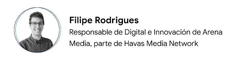 Primer plano de Filipe Rodrigues, responsable de marketing digital e innovación de Arena Media, parte de Havas Media Network