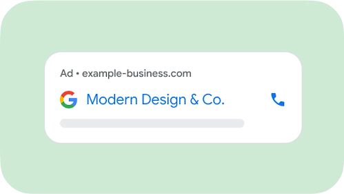 A search ad for a furniture company.