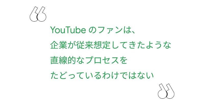 YouTube のファンは、企業が従来想定してきたような直線的なプロセスをたどっているわけではない