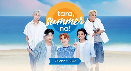 The video thumbnail shows a bright, energetic scene promoting GCash for summer activities, likely featuring diverse people enjoying a vacation or shopping experience.