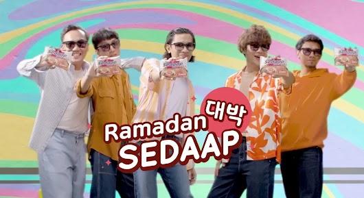 The video thumbnail shows the members of the band THE CHANGCUTERS in a group photo or performance pose, promoting the Mie Sedaap instant noodles Ramadan campaign.