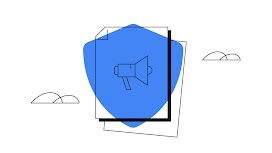 A blue shield protects the marketer’s privacy and performance playbook, which is surrounded by fluffy clouds.