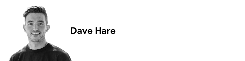 Retrato en blanco y negro de Dave Hare, líder estratégico de los anunciantes del sector minorista de Google.