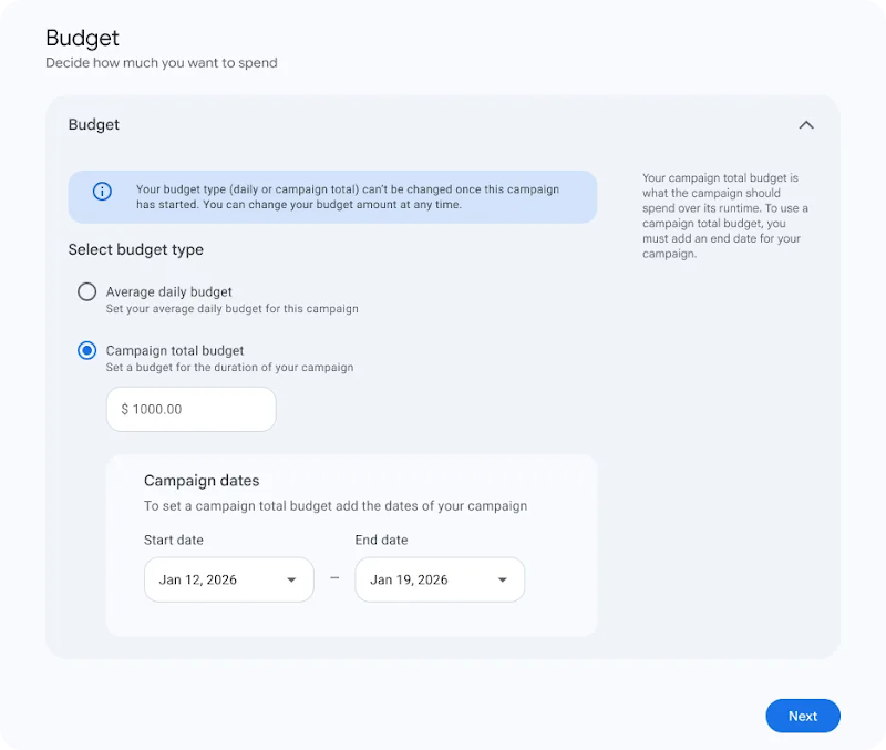 Campaign Total Budgets image