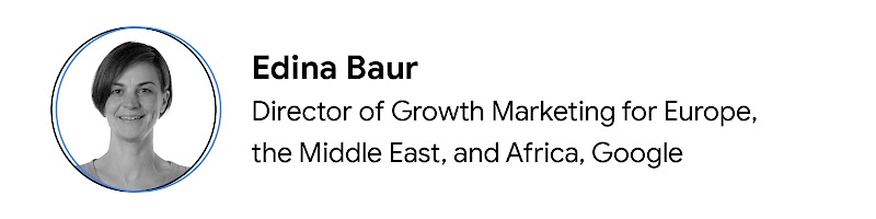 Fotografía de la colaboradora Edina Baur, directora de Marketing de Crecimiento para Europa, Oriente Medio y África en Google.