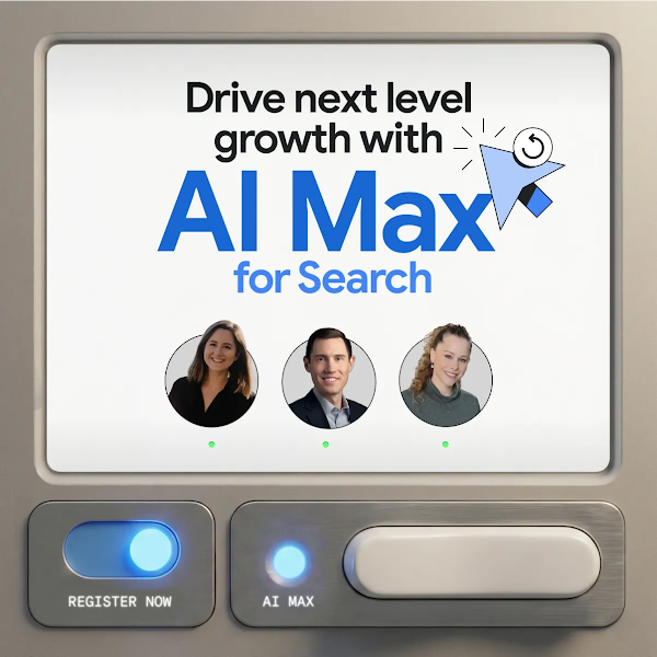 "Arama kampanyalarında Maksimum Yapay Zeka ile büyümenizi bir üst seviyeye taşıyın" “Hemen Kaydolun” ve 4 konuşmacının vesikalık fotoğrafı