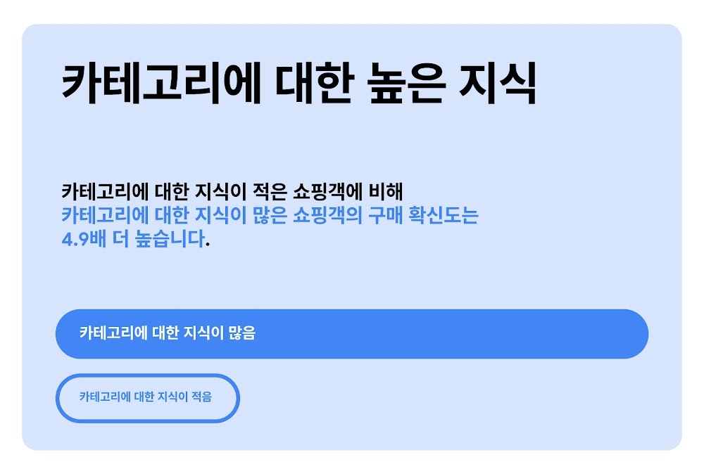 카테고리에 대한 높은 지식