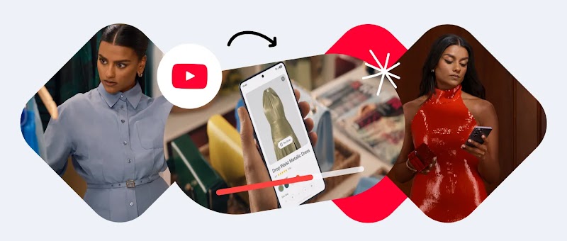 Scenes from “The Devil Wears Prada 2” depict actor Simone Ashely using Google’s Try-On tool in a variety of video ad formats on YouTube.