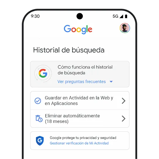 Imagen del historial de la Búsqueda