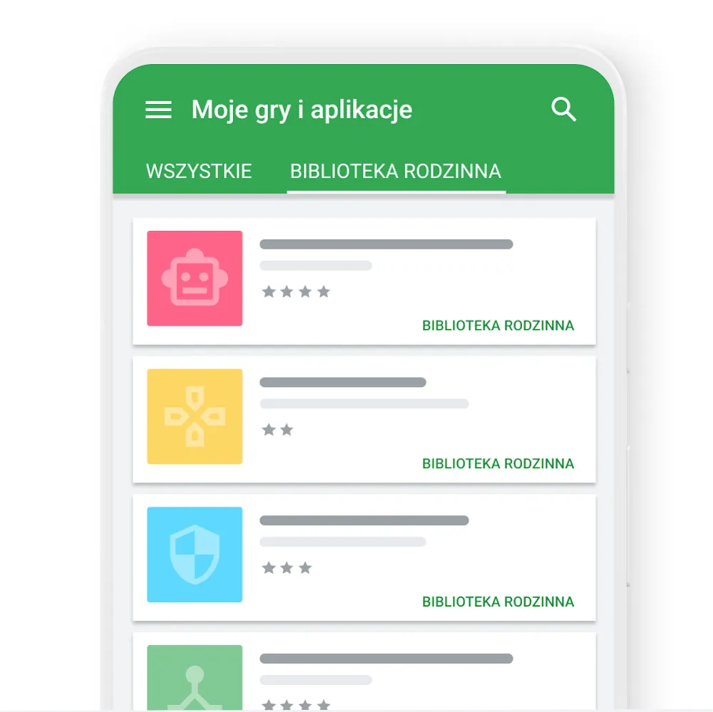 Udostępniane zakupy w Bibliotece rodzinnej w Google Play