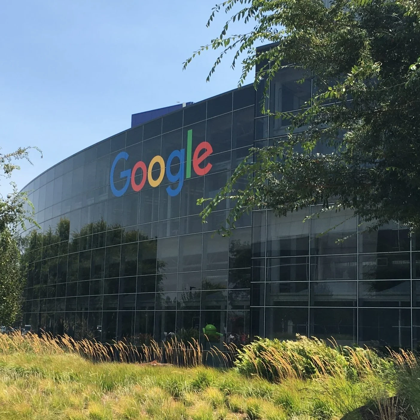 The front of a Google building in Indiana