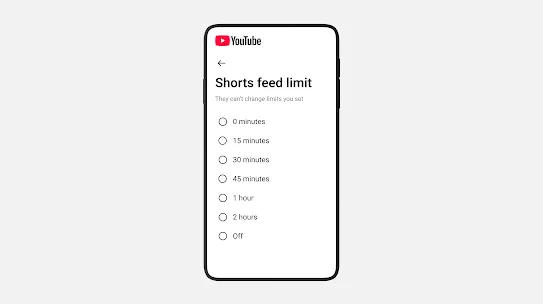 UX of YouTube Shorts feed limit setting