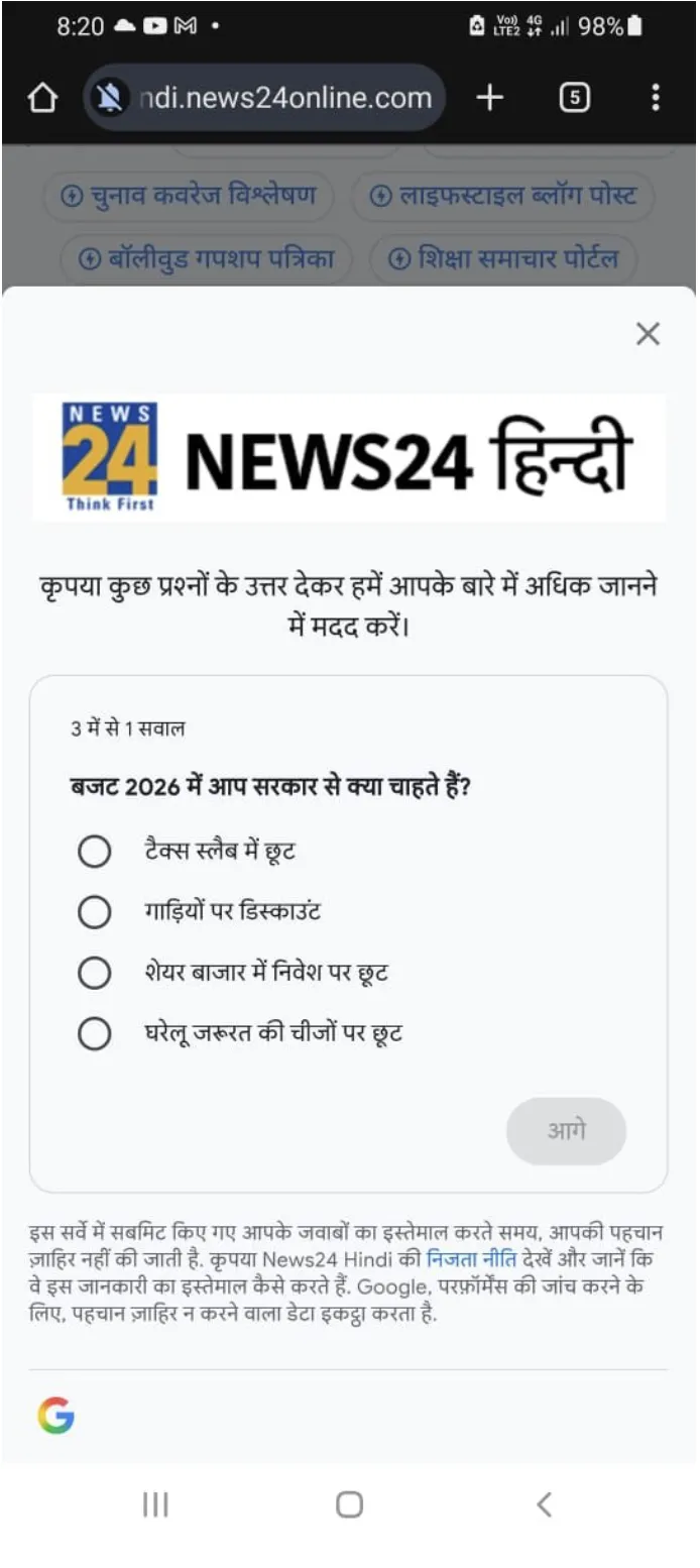 Survey Question, News24