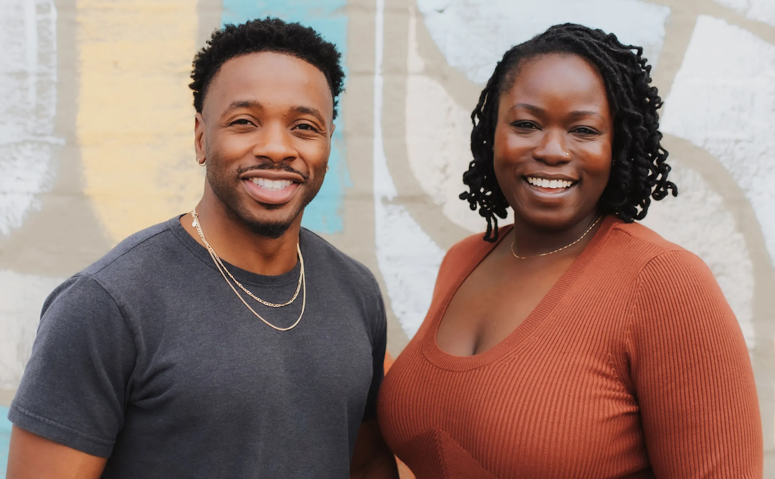 A man and a women in one frame.