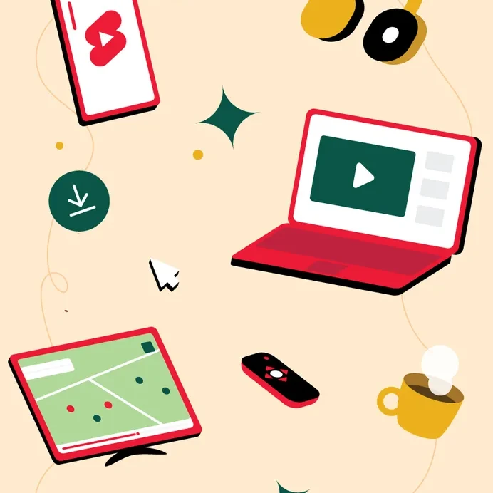 An illustration of devices that play multimedia