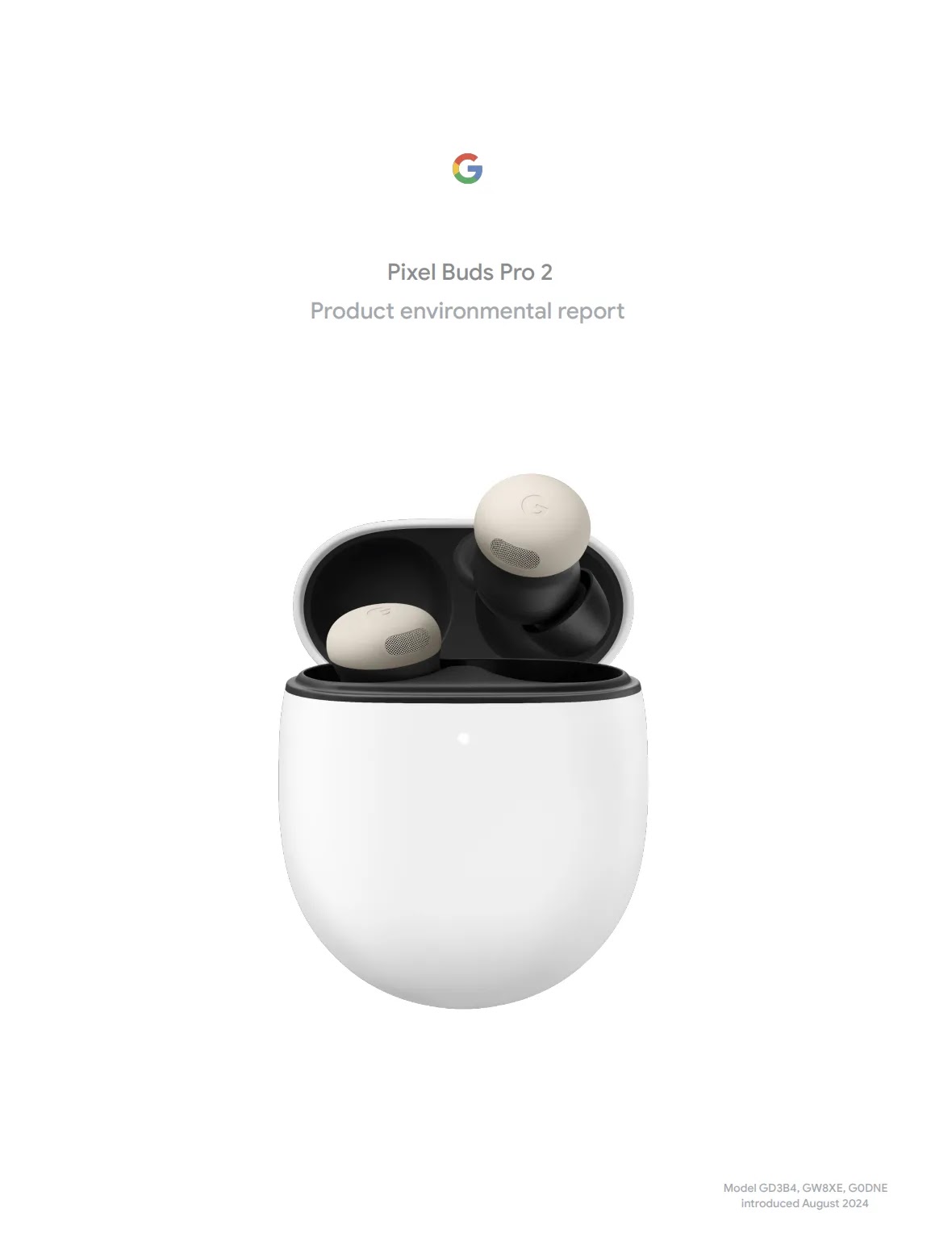 Cover image of Google Pixel Buds Pro 2 Product Environmental Report