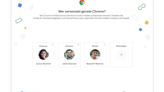 Screenshot des neuen Chrome-Profils