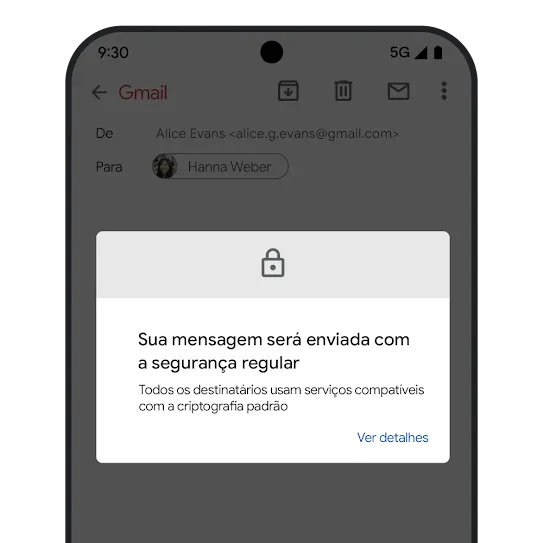 Imagem sobre a criptografia de e-mail do Gmail