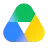 Il logo di Google Drive, un triangolo verde, giallo e blu.