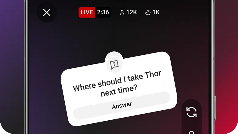Live Q&A stickers