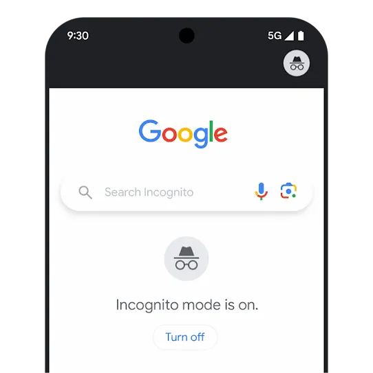 Incognito mode graphic