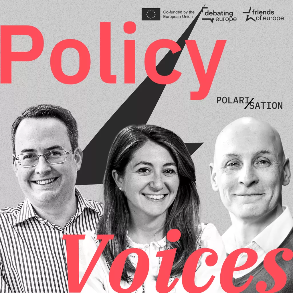 The thumbnail for the Policy Voices podcast featuring  Fabien Curto Millet, Google’s chief economist.