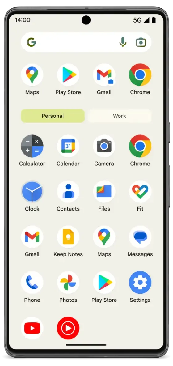 Personal theme on mobile screen.