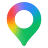 El logotipo de Google Maps, que está conformado por un pin de varios colores con un círculo gris en el centro.