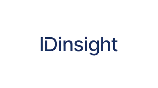 Official IDinsight logo featuring dark blue sans-serif typography centered against a transparent background.