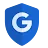 Blue shield with white Google G