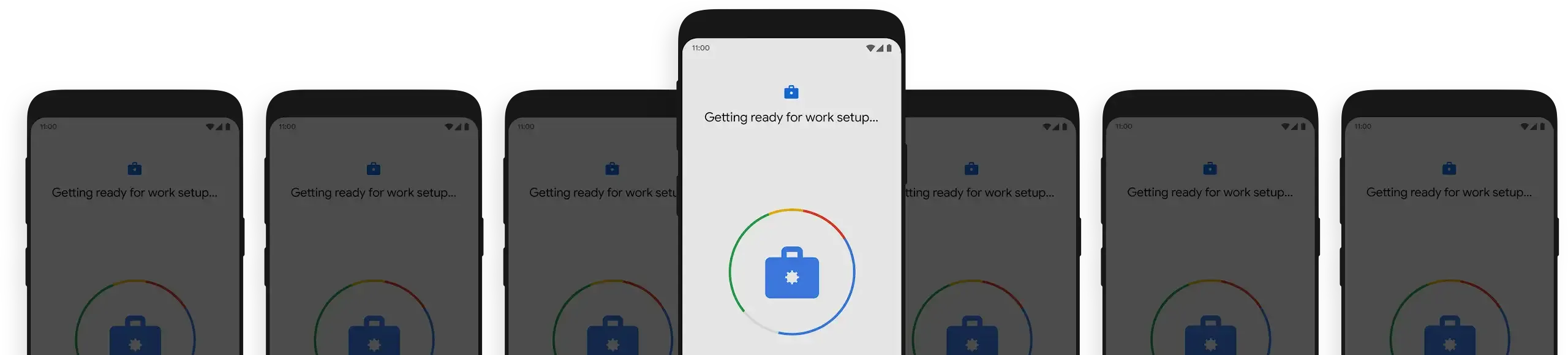 An illustration of Android Enterprise Management, showing work profile set up feature.