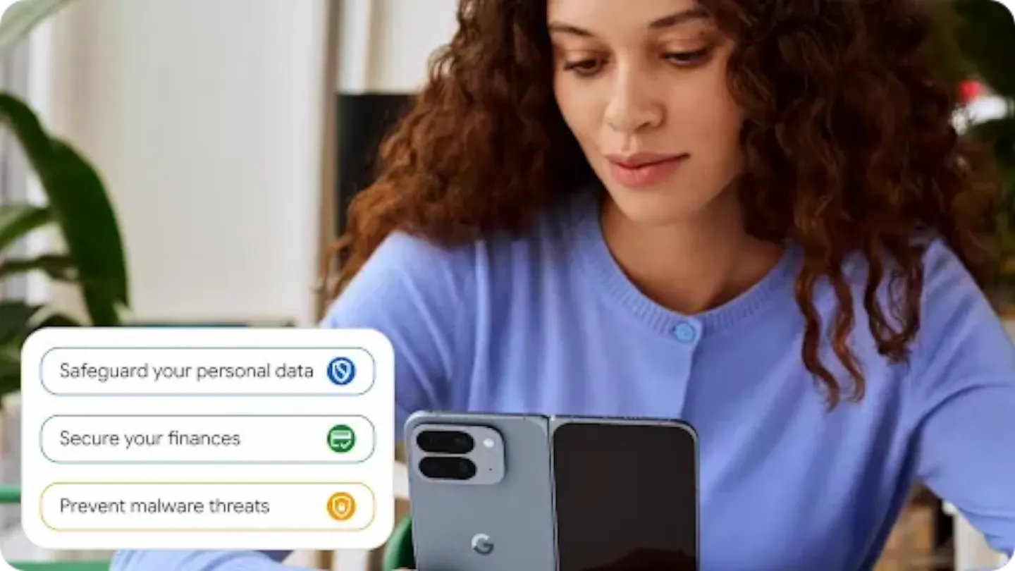 Man holding an Android phone, chatting with woman at a bicycle shop