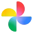El logotipo de Google Fotos, que está conformado por un molinillo de varios colores.