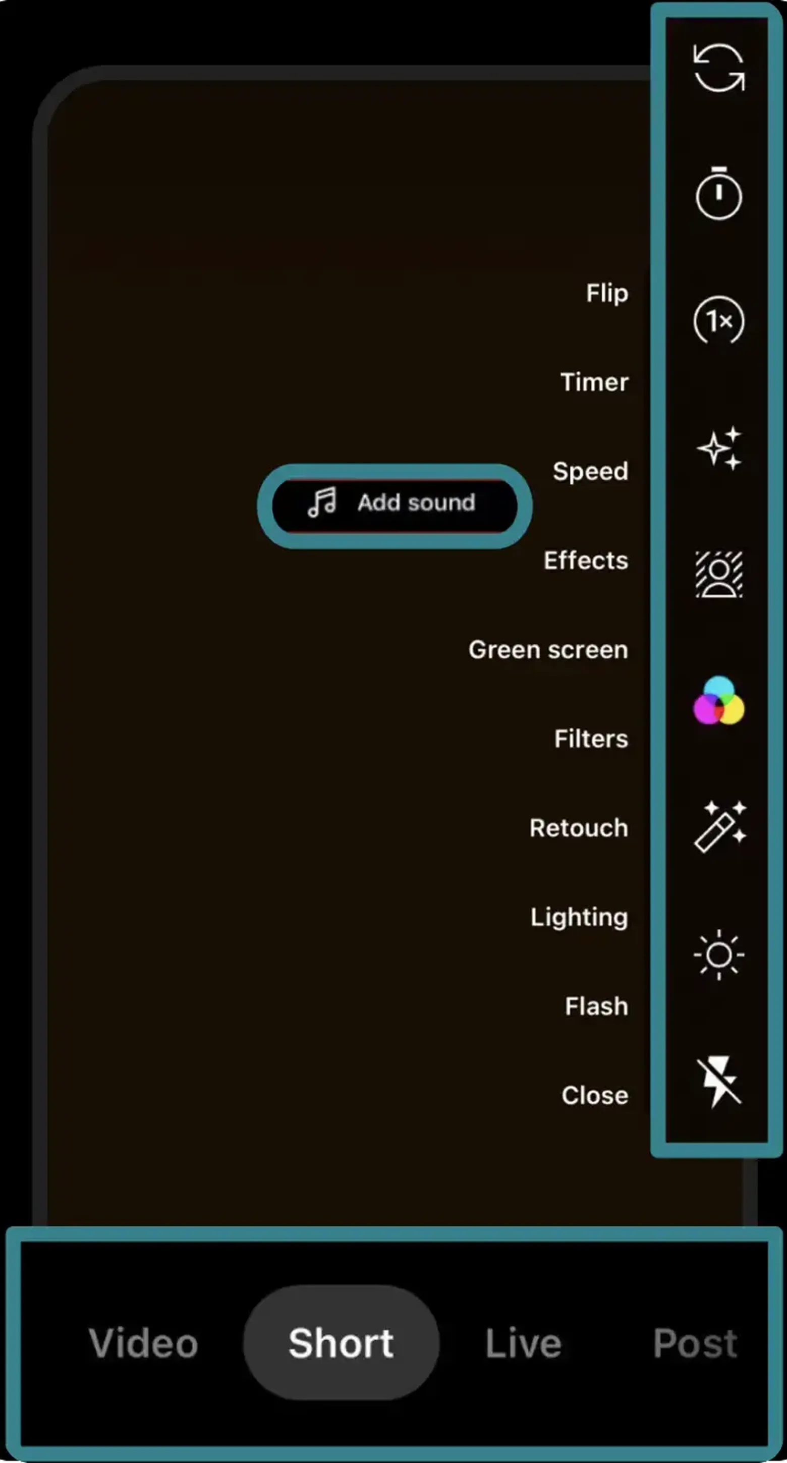 Create shorts mobile image