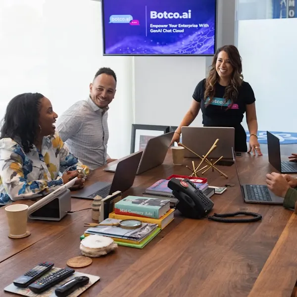 People working at conference table
