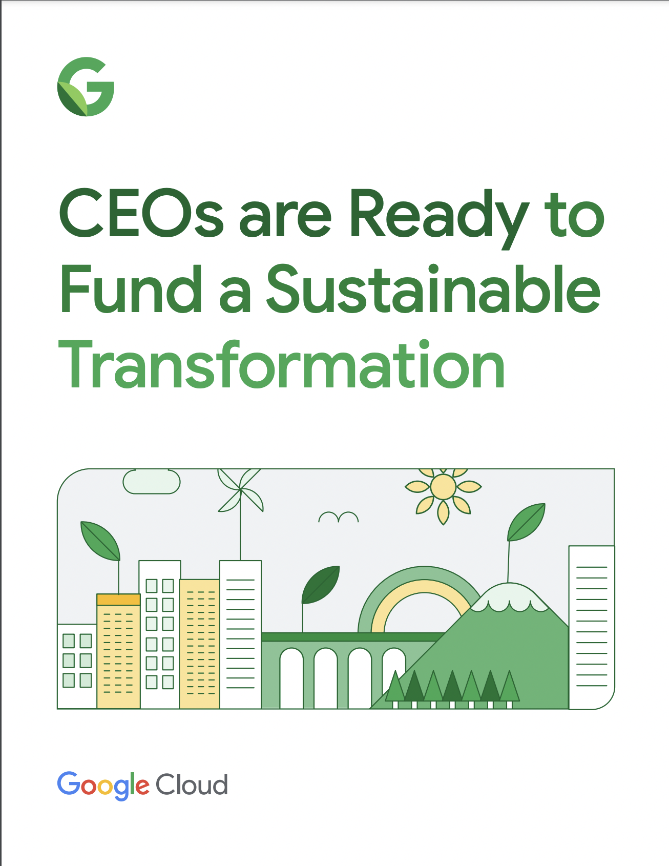 Cover image of a white paper titled: CEOs are Ready to Fund a Sustainable Transformation