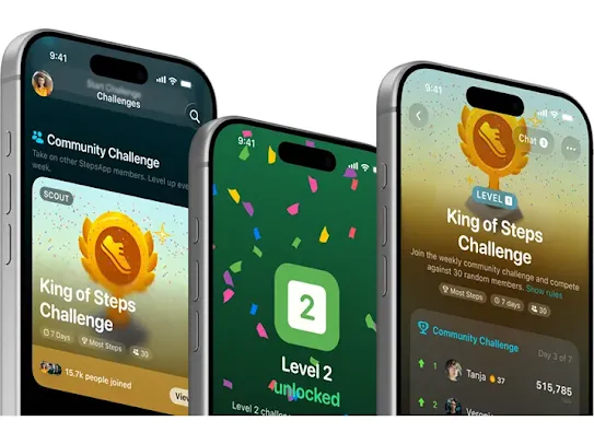 StepsApp community challenges give users ways to stay motivated.